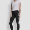 Legginsy z wysokim stanem i logo, o długości 7/8