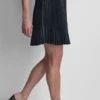 Plisowana mini spódniczka z mieszanych materiałów
