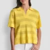 Przezroczysty sweter polo w paski
