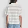 Przezroczysty sweter polo w paski