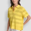 Przezroczysty sweter polo w paski