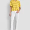 Przezroczysty sweter polo w paski