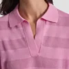 Przezroczysty sweter polo w paski