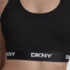 Sportowy biustonosz z logo i wycięciem na plecach