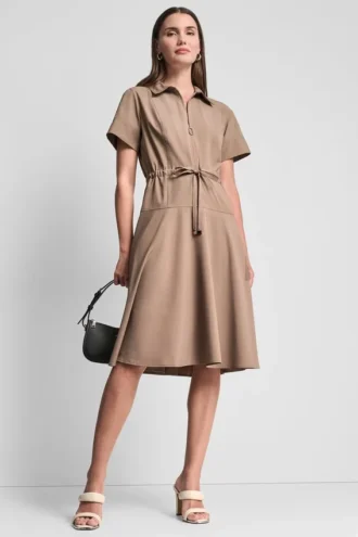 Sukienka koszulowa midi o kroju fit & flare