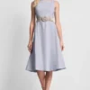 Sukienka midi z mieszanki lnu o kroju fit & flare