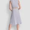 Sukienka midi z mieszanki lnu o kroju fit & flare