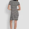 Sukienka z logo, w paski z Lurexu, z golfem