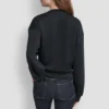Sweter z długimi rękawami, miękkim materiałem typu scuba i logo