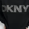 Sweter z długimi rękawami, miękkim materiałem typu scuba i logo