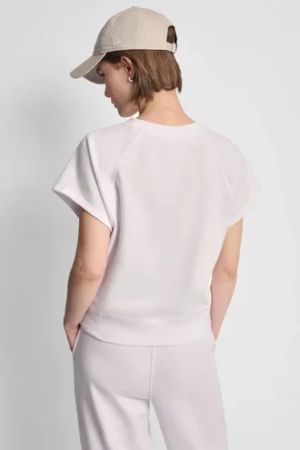 Sweter z krótkimi rękawami i metalicznym logo