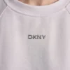 Sweter z krótkimi rękawami i metalicznym logo