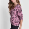 Sweter z nadrukiem logo i dekoltem w serek