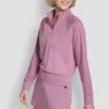 Sweter z raglanowymi rękawami i półsuwakiem w stylu Spacedye