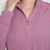 Sweter z raglanowymi rękawami i półsuwakiem w stylu Spacedye