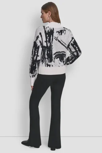 Swetr oversize z intarsją