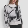 Swetr oversize z intarsją