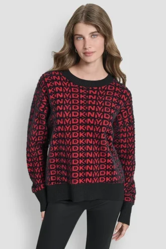 Swetry z nadrukiem logo na całej powierzchni