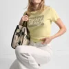 T-shirt DKNY Jeans z logo Stack z Cyrkoniami