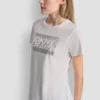 T-shirt DKNY Jeans z logo Stack z Cyrkoniami