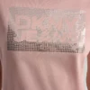 T-shirt DKNY Jeans z logo Stack z Cyrkoniami