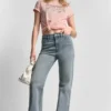 T-shirt DKNY Jeans z logo Stack z Cyrkoniami