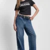T-shirt DKNY Jeans z warstwowym logo z Cyrkoniami