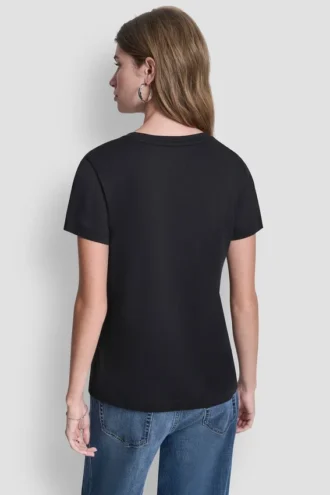 T-shirt DKNY Jeans z warstwowym logo z Cyrkoniami