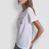 T-shirt DKNY Jeans z warstwowym logo z Cyrkoniami