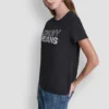 T-shirt DKNY Jeans z warstwowym logo z Cyrkoniami