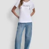 T-shirt DKNY Jeans z warstwowym logo z Cyrkoniami