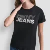 T-shirt DKNY Jeans z warstwowym logo z Cyrkoniami