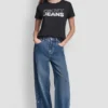 T-shirt DKNY Jeans z warstwowym logo z Cyrkoniami