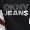 T-shirt DKNY Jeans z warstwowym logo z Cyrkoniami