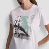T-shirt DKNY z graffiti z Cyrkoniami