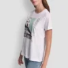 T-shirt DKNY z graffiti z Cyrkoniami