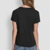 T-shirt DKNY z logo w formie nakładanych oczek