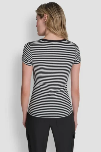 T-shirt Hudson Rib z logo w tym samym kolorze