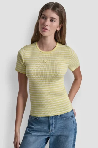 T-shirt w paski z okrągłym dekoltem