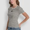 T-shirt w paski z okrągłym dekoltem