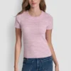T-shirt w paski z okrągłym dekoltem