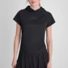 T-shirt z kapturem z siateczki i logo