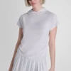T-shirt z kapturem z siateczki i logo