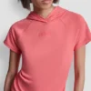 T-shirt z kapturem z siateczki i logo