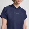 T-shirt z kapturem z siateczki i logo