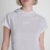 T-shirt z kapturem z siateczki i logo