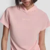 T-shirt z kapturem z siateczki i logo