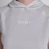 T-shirt z kapturem z siateczki i logo