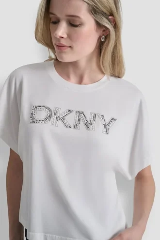 T-shirt z kryształowym logo
