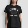 T-shirt z logo DKNY 1989 i ćwiekami